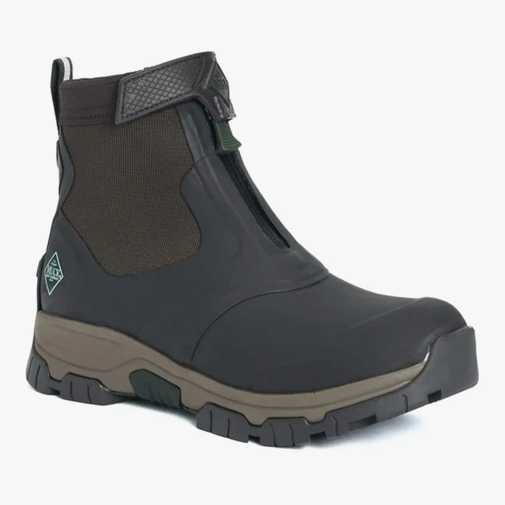 Men's Durable Black and Brown Rain Boots